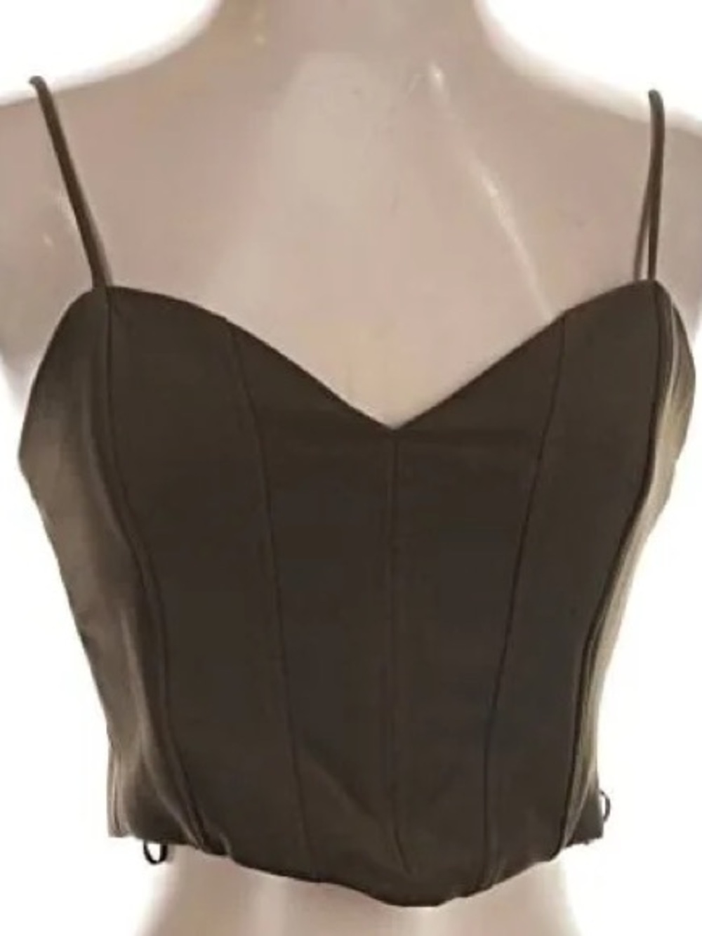 Zara Brown Spaghetti Strap Crop Top
